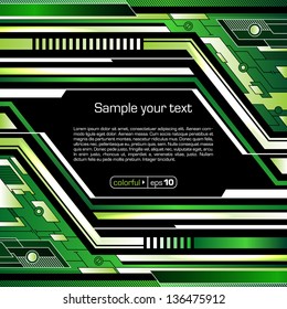 Abstract green scheme of lines