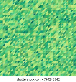 Abstract green seamless mosaic background. Triangle geometric background. Vector illustration