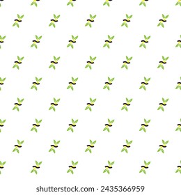 Abstract green seamless pattern with leaves. Raster illustration.Dark branches  seamless pattern.