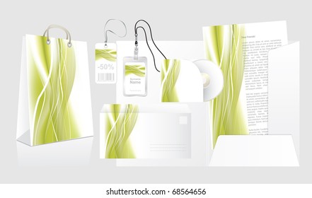 Abstract green set in editable vector format