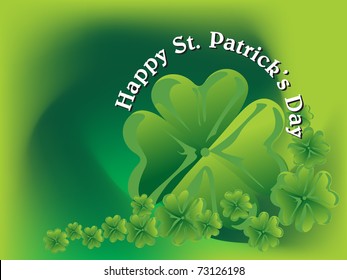 abstract green shamrock background, vector illustration