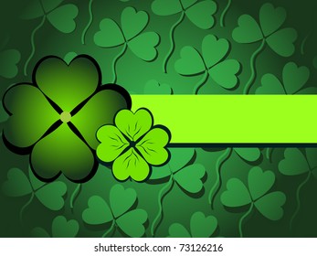 abstract green shamrock background, vector illustration