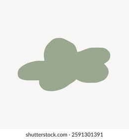 Abstract green shape on a light background. Organic form, abstract design. Green abstract shape, simple and minimalist. Abstract art, green shape. Vector illustration.