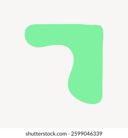 Abstract green shape on white background. Organic, abstract design with green shape. Simple, minimalist green shape. Unique, abstract green form. Minimal shape vector.
