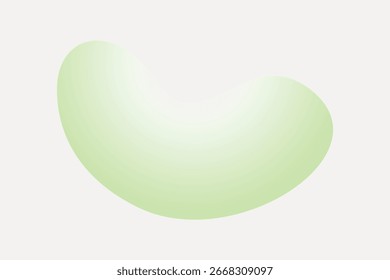 Abstract green shape on a white background. Green abstract form, simple and modern. Minimalist design with a green abstract shape, perfect for backgrounds or layouts. Round shape vector.