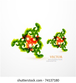 Abstract green shapes