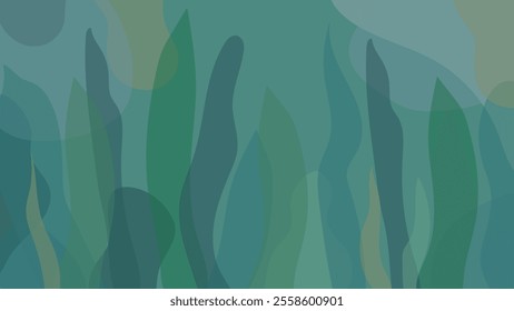 Abstract Green shapes with jungle and leaf concept vector illustration.