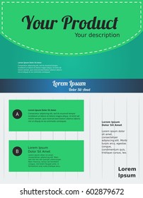 Abstract Green Shapes Layout Background with Stitched Element for Product Cover