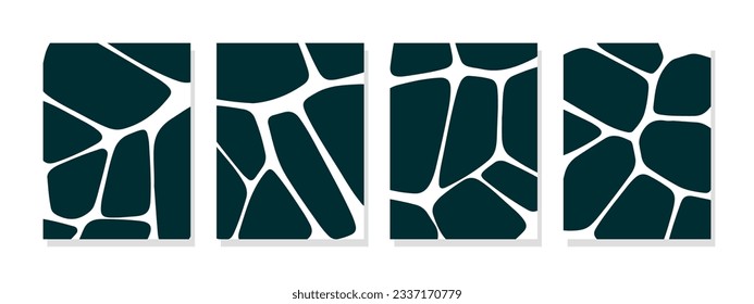 Abstract green shapes on a white background create an elegant and striking composition, conveying elegance and power.