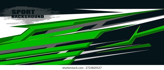 Fundo de corrida de listras afiadas verde abstrato para carro wrap sticke