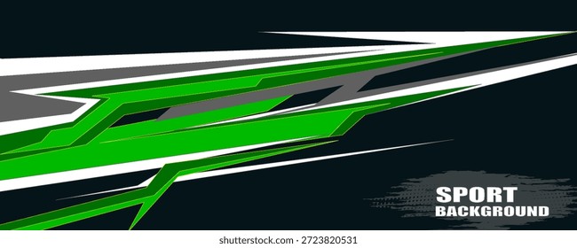 Fundo de corrida de listras afiadas verde abstrato para carro wrap sticke