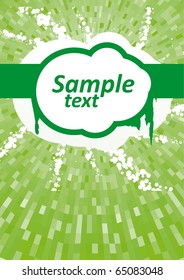Abstract green shine background with frame for text