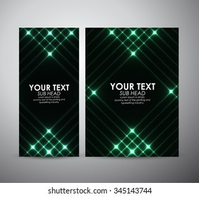 Abstract green shining pattern. Brochure business design template or roll up. Vector illustration