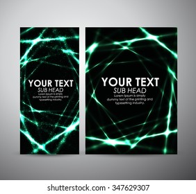 Abstract green shining pattern. Brochure business design template or roll up. Vector illustration