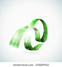 Abstract green shiny ribbons eps10 vector illustration