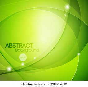 Abstract green shiny vector template background