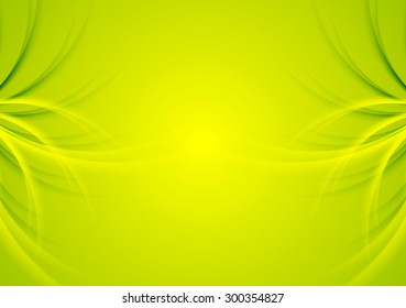 Abstract green shiny waves background. Vector design