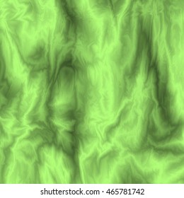 Abstract green silky background. Cloth wavy colorful texture. Flowing streamy silk effect. Color fabric overflow. Vector illustration.