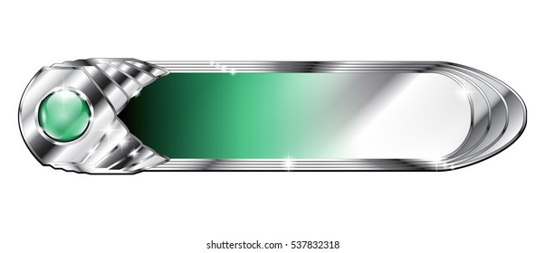 Abstract green and silver background, with space for your text. Can be used as banners, buttons, etc. Vector illustration, on transparent background.