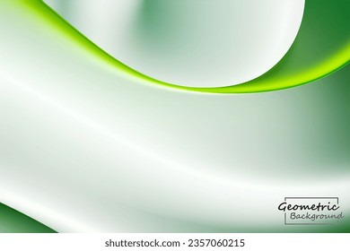 Abstract green silver geometric background. Dynamic shapes composition. Vector illustration.