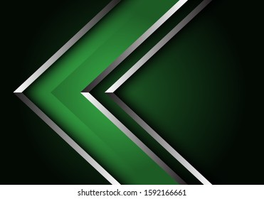 Abstract green silver line arrow direction design modern luxury futuristic background vector illustration.