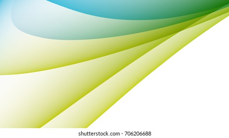 Abstract green and sky blue gradient curve background