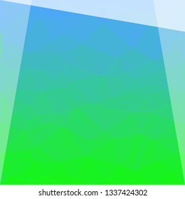 Abstract green and sky blue  polygon background. Low Poly Creative template or pattern. 