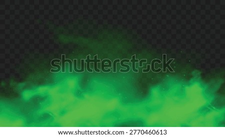 Abstract green smoke wave on transparent background