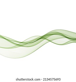 Abstract green smooth smoky vector wave background design