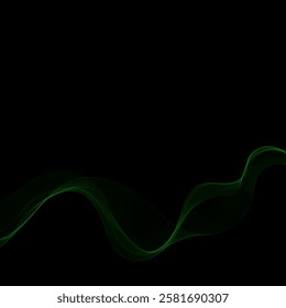 Abstract green smooth wavy lines.