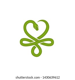 Abstract green snake logo concept