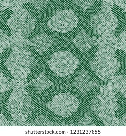abstract green snake skin pattern. animal leather ornament. vector illustration easy to edit and customize. eps10