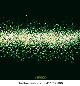 Abstract green sparkle glittering background.