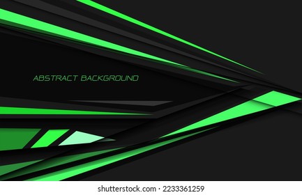 Resumen de velocidad verde sombra de color negro dirección de malla hexagonal geométrica en diseño gris moderno de lujo ilustración de fondo futurista vectorial.