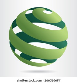 Abstract green sphere icon, ecology concept