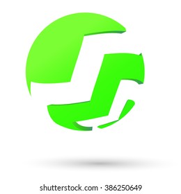 Abstract green sphere for your design. Vector globe Logo Element.