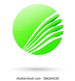 Abstract green sphere for your design. Vector globe Logo Element.