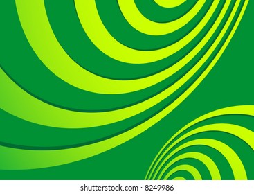 Abstract green spirals background vector illustration.