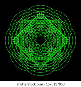 An abstract green Spirograph background image.