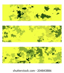 Abstract green splash on yellow background. Banner for your design