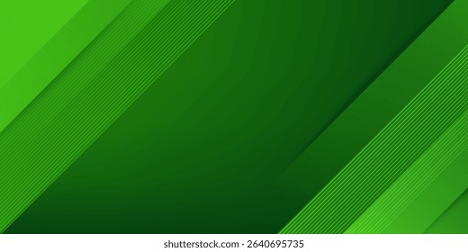 Abstract green sporty background template vector with shiny lines and lights. Green background with strong pattern design.Eps10 vector