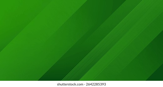 Abstract green sporty background template vector with shiny lines and lights. Green background with strong pattern design.Eps10 vector