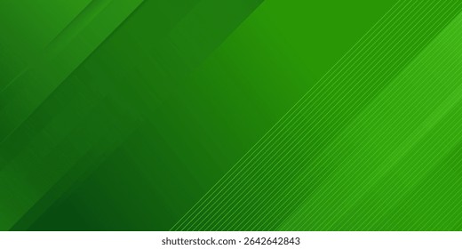 Abstract green sporty background template vector with shiny lines and lights. Green background with strong pattern design.Eps10 vector