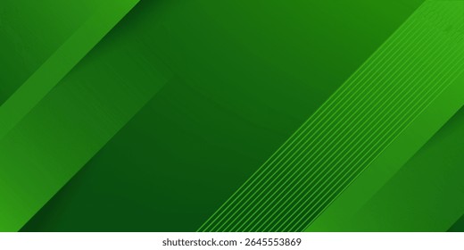Vetor de modelo de fundo esportivo verde abstrato com linhas e luzes brilhantes. Fundo verde com forte padrão design.Eps10 vetor
