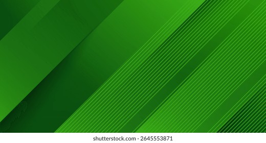 Vetor de modelo de fundo esportivo verde abstrato com linhas e luzes brilhantes. Fundo verde com forte padrão design.Eps10 vetor