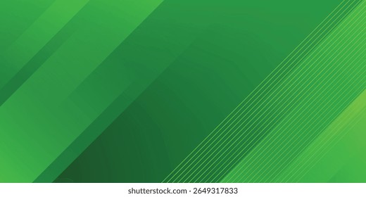 Vetor de modelo de fundo esportivo verde abstrato com linhas e luzes brilhantes. Fundo verde com forte padrão design.Eps10 vetor