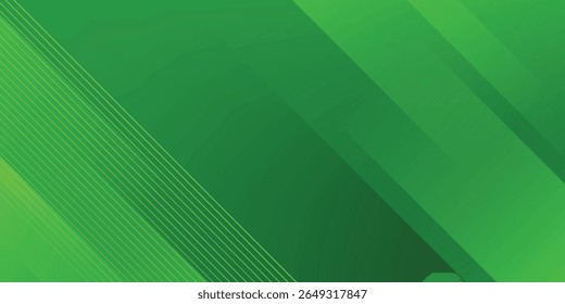 Vetor de modelo de fundo esportivo verde abstrato com linhas e luzes brilhantes. Fundo verde com forte padrão design.Eps10 vetor