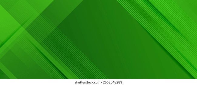 Abstract green sporty background template vector with shiny lines and lights. Green background with strong pattern design.Eps10 vector