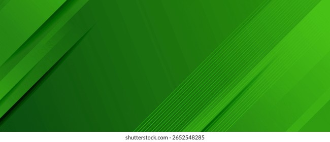 Abstract green sporty background template vector with shiny lines and lights. Green background with strong pattern design.Eps10 vector