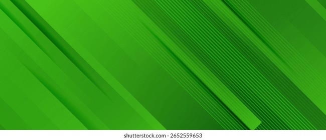 Abstract green sporty background template vector with shiny lines and lights. Green background with strong pattern design.Eps10 vector